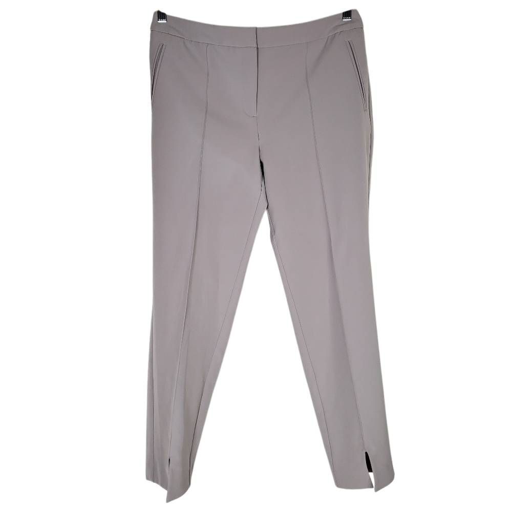 NWT Adrianna Papell Light Gray Slit-Front Slim Fit‎ Ankle Dress Pants Size 10